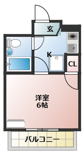 キャピタル壱番館の間取り|2階のお部屋です