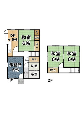 赤穂市中広/住居付工場の間取り