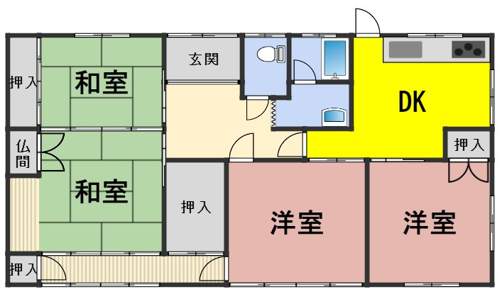 ６６２８１　安八郡神戸町大字末守中古住宅の間取り