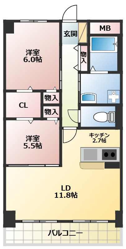 Bonheur・cle’の間取り
