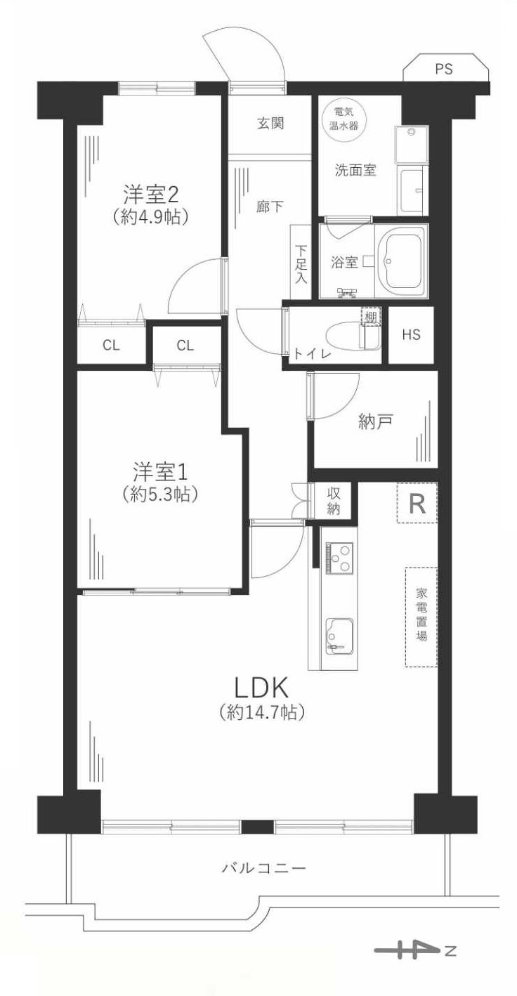 ネオコーポ北加賀屋の間取り