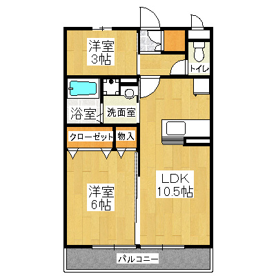 リバーパーク蒲生Cの間取り