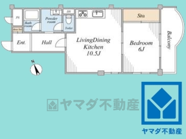 コボリマンション夙川老松台Ｄ棟の間取り|1LDK、専有面積46平米、バルコニー面積6.9平米、10階建て3階部分。2025年6月全面リフォーム済の大変綺麗なお部屋で、即ご入居いただけます。