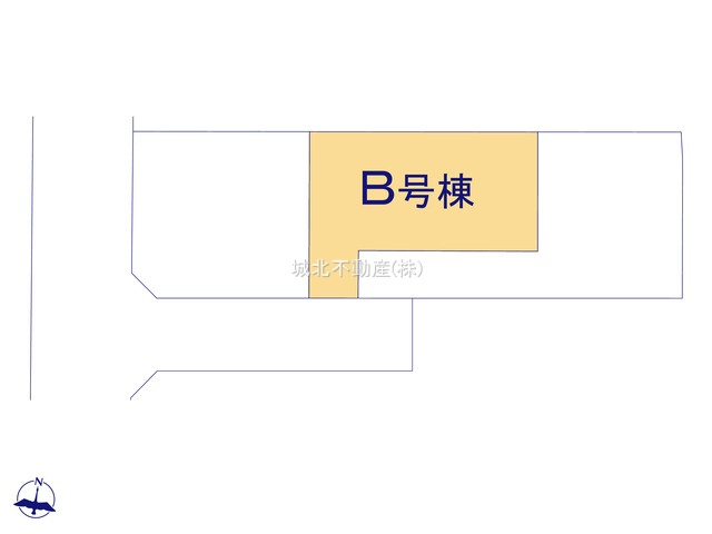 杉並区下井草3丁目 全3棟 B号棟の区画図|土地面積/88.01㎡建物面積95.57㎡3LDKの新築戸建。
伸びやかな西側公道5.45ｍ×南側私道4ｍに面する
下井草の生活しやすい住環境です。