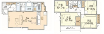 キッチンと水回りを隣接させた家事ラク動線に、WICをはじめ全居室収納・適材適所の便利な収納を完備した機能的な４LDKの住まいです。