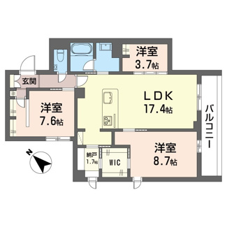 【間取り】 | プルネ　メゾン