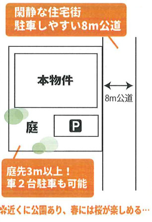 所沢市下富　中古平屋戸建の区画図|4/13撮影