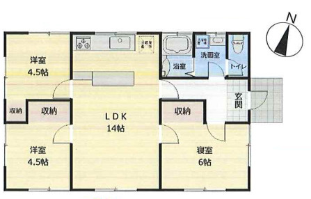 所沢市下富　中古平屋戸建の間取り|4/13撮影
