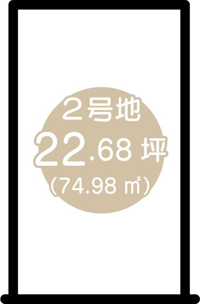 長岡１丁目２号地　建築条件無し土地