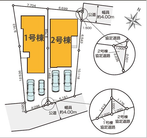 府中市浅間町４丁目 京王線 東府中駅 新築戸建の区画図
