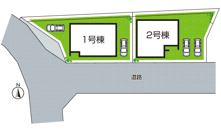 京都市伏見区淀樋爪町　第2期　新築一戸建ての区画図|全2区画