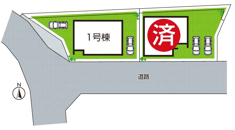 ★29(土)30(日)現地見学可能！★京都市伏見区淀樋爪町　ラスト1邸の区画図|全2区画