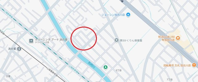 加古川市尾上町口里11期　　山陽電鉄「浜の宮駅」徒歩８分の地図