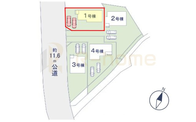 常陸太田市西三町1期　新築戸建て　1号棟の区画図|大きなお買い物だからこそ、メリット・デメリットを伝えさせて頂きます。
R-homeにお任せください♪