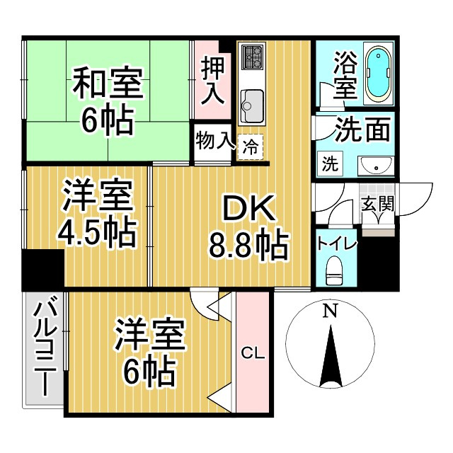 シンフォニー北野東の間取り