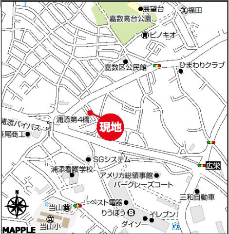 ハートフルタウン宜野湾市嘉数　H号棟の地図|map