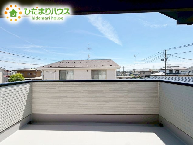 郡山市静町8期　新築戸建のバルコニー|お布団など大きいものも、充分に干せる広さがございます。人気のベランピングも楽しめる広さ！自宅のアウトドア空間でゆったり過ごせます。