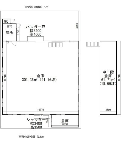 寺野花笠５４倉庫の間取り