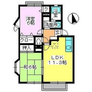 フラワーハイツ長者原A棟の間取り