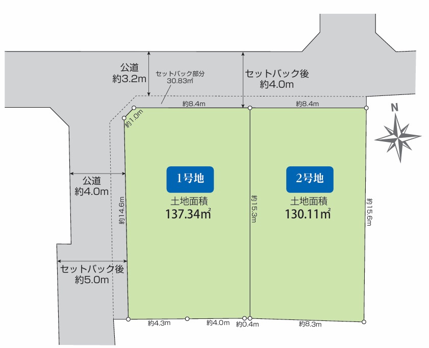 ◎茅ヶ崎市萩園　売地　2号地の土地図|2号地◇