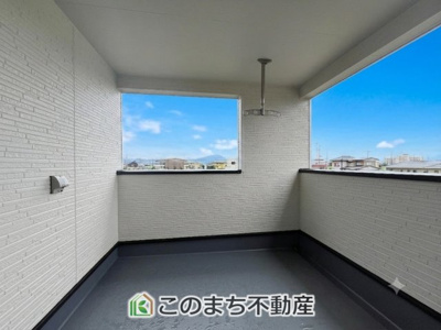 【バルコニー】 | CRADLEGARDEN筑西市二木成第2　1号棟 | 雨でも安心のインナーバルコニーです！
