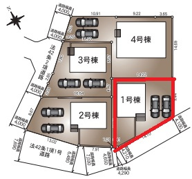 【区画図】 | CRADLEGARDEN筑西市二木成第2　1号棟 | 【全4棟】各棟の詳細はお気軽にお問い合わせください。