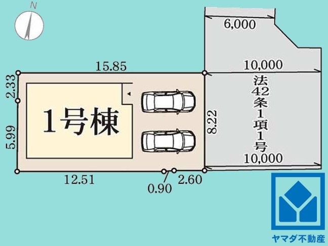 大津市大江６丁目　1号棟の区画図