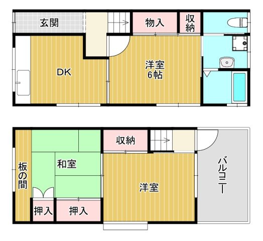 【間取り】 | 中宮5丁目貸家