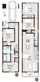 【間取り】 | 【仲介手数料無料！！】日野市日野本町4丁目　新築戸建て（全2棟）No1　5180万円