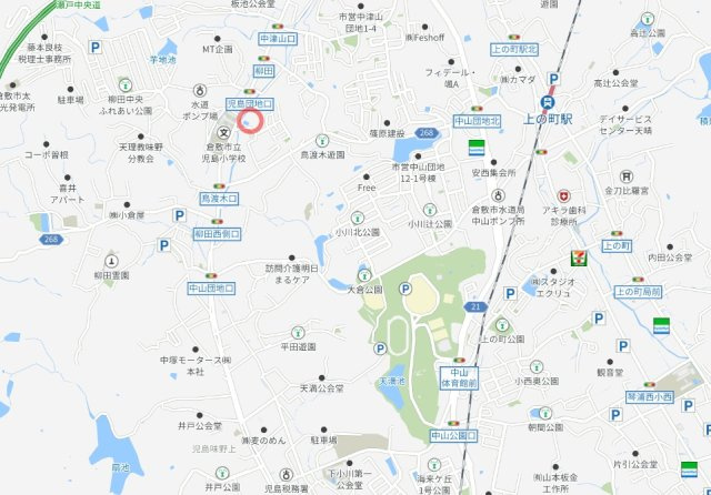 児島小川9丁目11区画分譲地の地図
