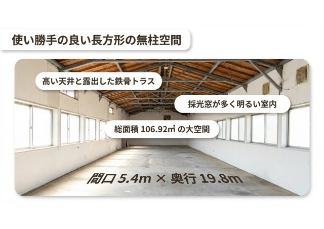 清水区蒲原 売倉庫の内装