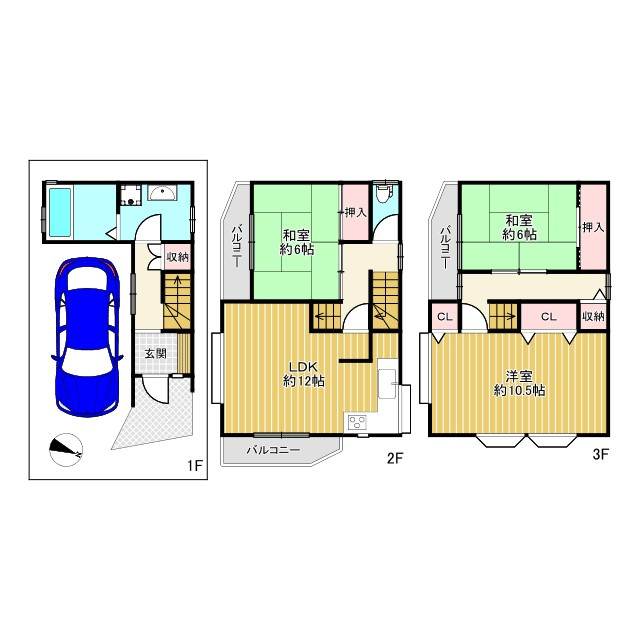 寝屋川市出雲町の間取り|3LDK