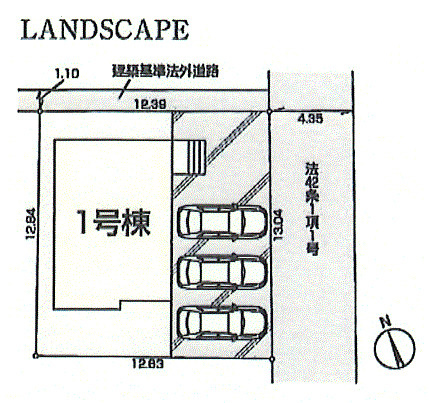 青梅市長淵4丁目　新築戸建全1棟の区画図
