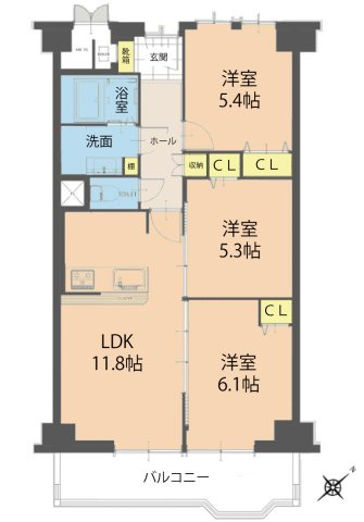 イトーピア舟入マンションの間取り