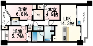 【間取り】 | ロータリーマンション大津京アンダント