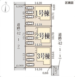 リーブルガーデン姫路市勝原区山戸3期の区画図