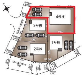 【区画図】 | CRADLEGARDEN筑西市二木成第2　 | 【全4棟】各棟の詳細はお気軽にお問い合わせください。