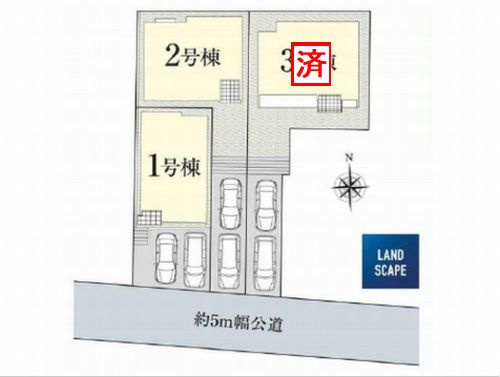 【仲介手数料０円】茅ヶ崎市東海岸南3丁目　新築一戸建て　全3棟の区画図|【仲介手数料０円】茅ヶ崎市東海岸南3丁目　新築一戸建て　全3棟