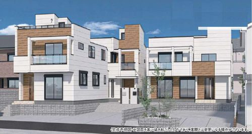 【仲介手数料０円】茅ヶ崎市東海岸南3丁目　新築一戸建て　全3棟の外観パース|【仲介手数料０円】茅ヶ崎市東海岸南3丁目　新築一戸建て　全3棟