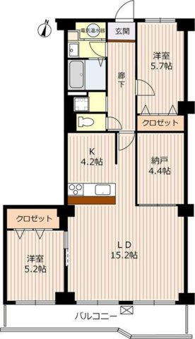 コンドミニアム甲東園の間取り|納戸は、収納スペースだけでなくワークスペース・オンライン授業としてもご活用頂けます。

