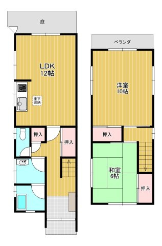 堺市東区日置荘西町5丁　中古戸建の間取り