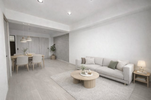 桂川ハイツ1号館の居間・リビング|【リビング】
家族と過ごす時間を大切にしたい方にぴったりの明るくゆとりのある空間です!
※本画像は実際の写真にCG加工を加えたもので実際とは異なります。