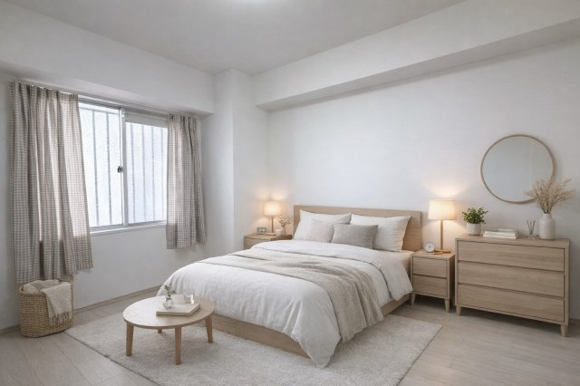 桂川ハイツ1号館の洋室|全居室収納つき！ご家族一人ひとりの空間がすっきりお使いいただけます！
※本画像は実際の写真にCG加工を加えたもので実際とは異なります。
