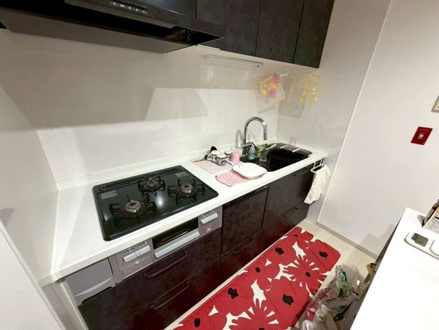 桂川ハイツ1号館のキッチン|ＬＤＫを広く確保できる壁付のキッチン！調理器具や調味料などすっきり収納できます！
