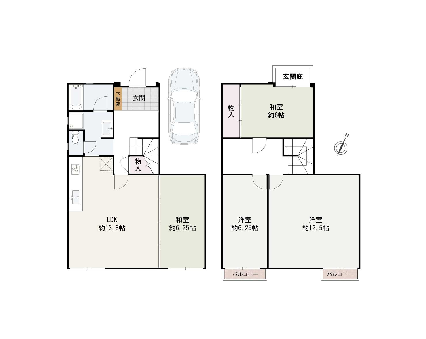 泉南市樽井４丁目中古戸建の間取り|泉南市樽井４丁目　980万円　S60年3月築　土地41.1坪　建売32坪　4LDK