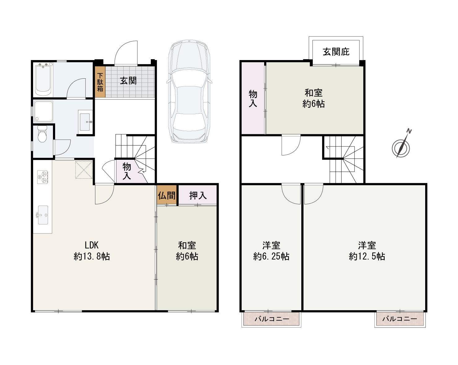 泉南市樽井４丁目　中古戸建の間取り|【リフォーム済】泉南市樽井４丁目　1280万円　S60年3月築　土地41.1坪　建物32坪　4LDK