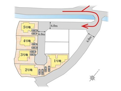 【区画図】 | 建物完成！ご案内可能です＼緑に包まれたのんびり暮らしが叶う／タマタウン那珂川山田1号地 | 【区画図】
カースペースは並列2台駐車可能♪セカンドカーやお客様来訪時にも安心です。分譲地内は比較的交通量が少なく、前面道路幅を約6.0m確保しているため、お車の出し入れや駐車もスムーズに行えます。