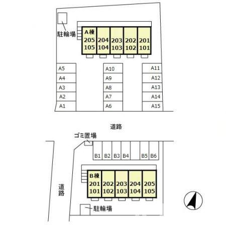 柏崎市宝町のアパートの区画図
