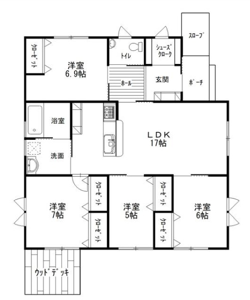 大網白里市南横川　中古戸建の間取り|図面と現況に相違がある場合、現況を優先致します。