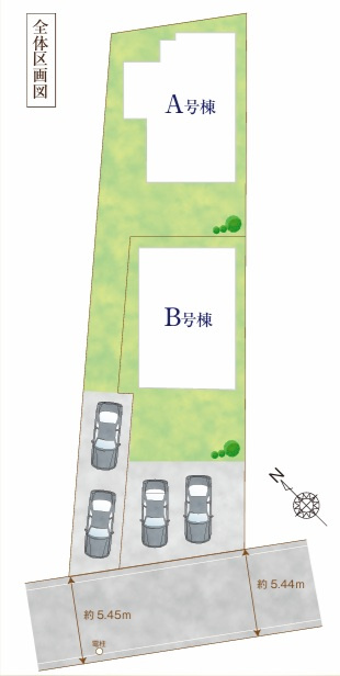 千葉市稲毛区山王町全２棟【現地販売会】の区画図